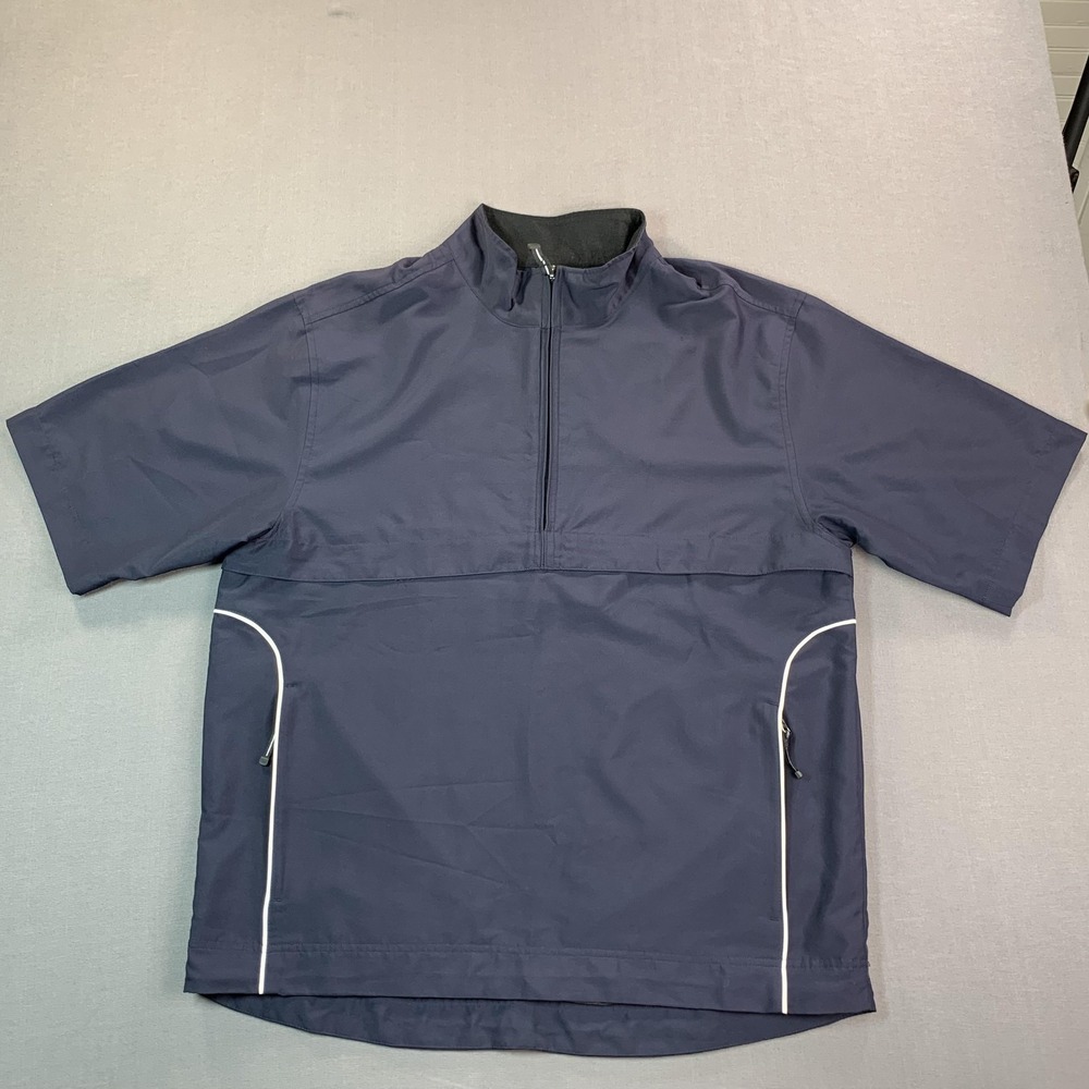 Cutter & Buck CB WindTec Coach Jacket Mens M Navy Blue 1/2 Zip Golf Windbreaker - Picture 2 of 14